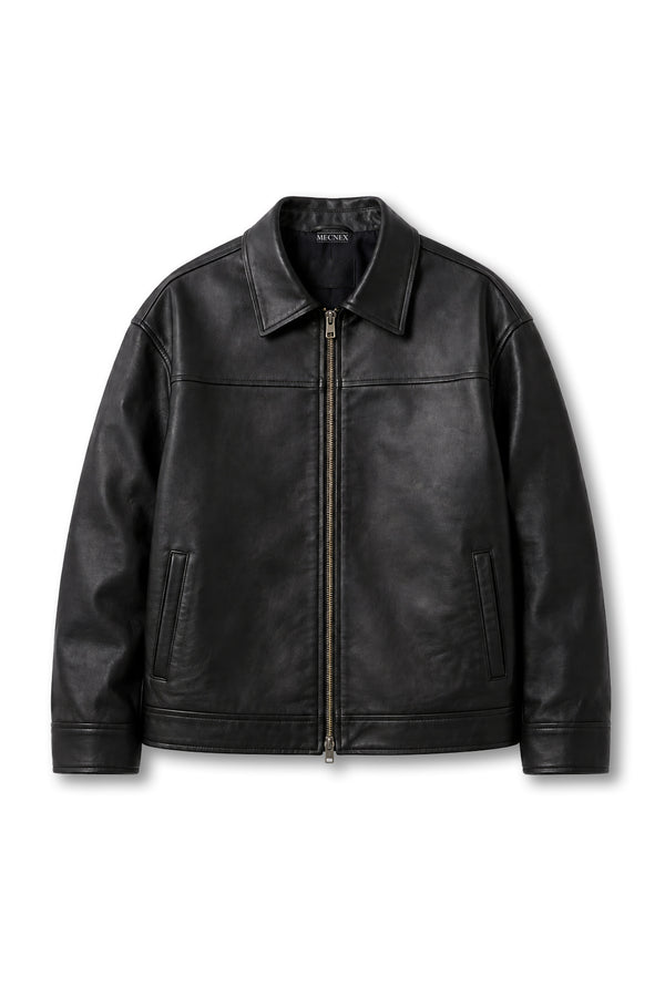 BOXY FIT LEATHER JACKET