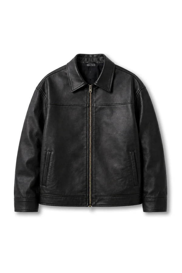 BOXY FIT LEATHER JACKET