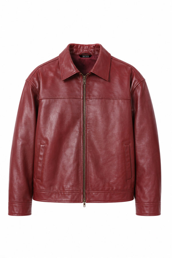 BOXY FIT LEATHER JACKET
