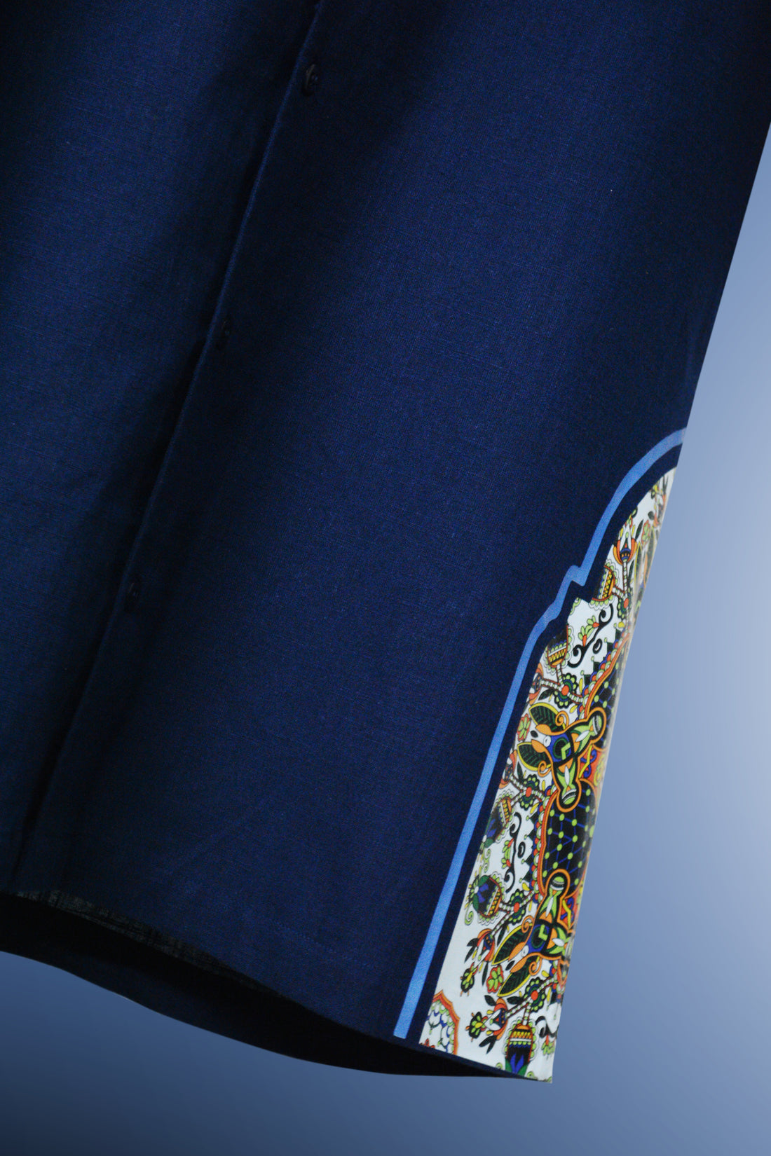 Midnight Mosaic Drop‑Shoulder Shirt