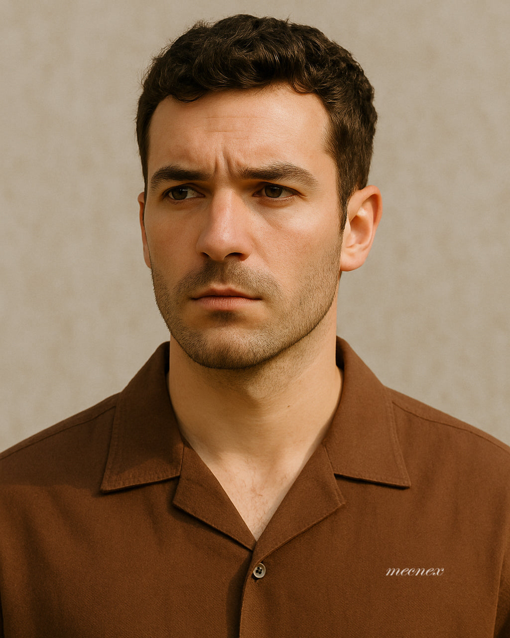 Brown Mosaic Drop-Shoulder Shirt