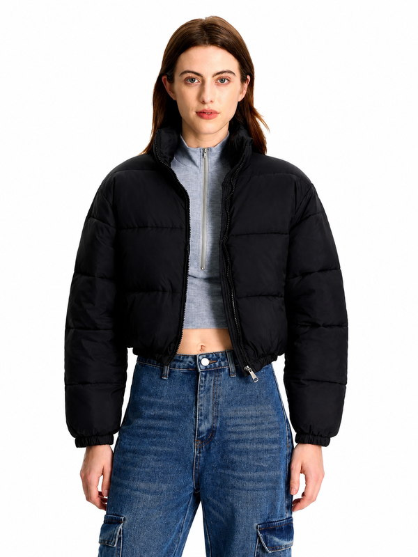 WOMEN'S BLACK PUFFER JACKET