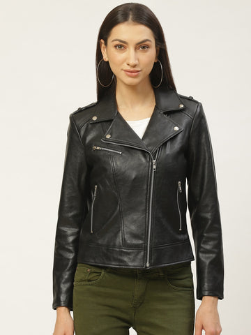 WOMEN'S LEATHER RIDER JACKET