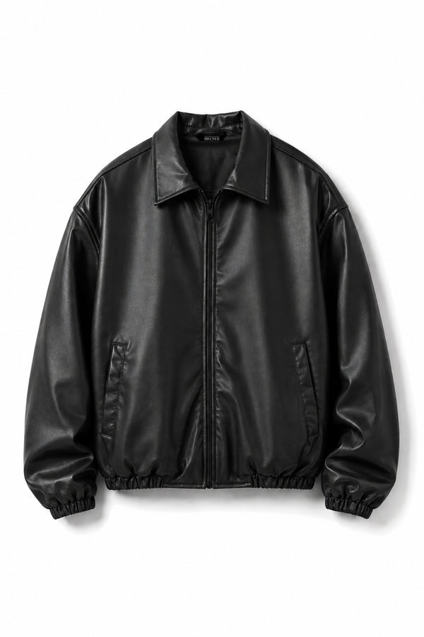 LEATHER BAGGY FIT SHACKET