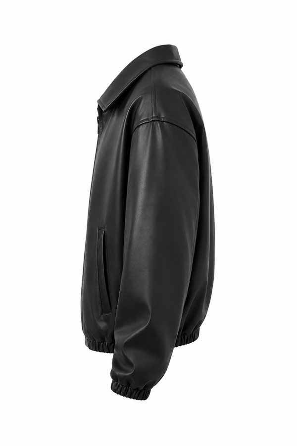 LEATHER BAGGY FIT SHACKET