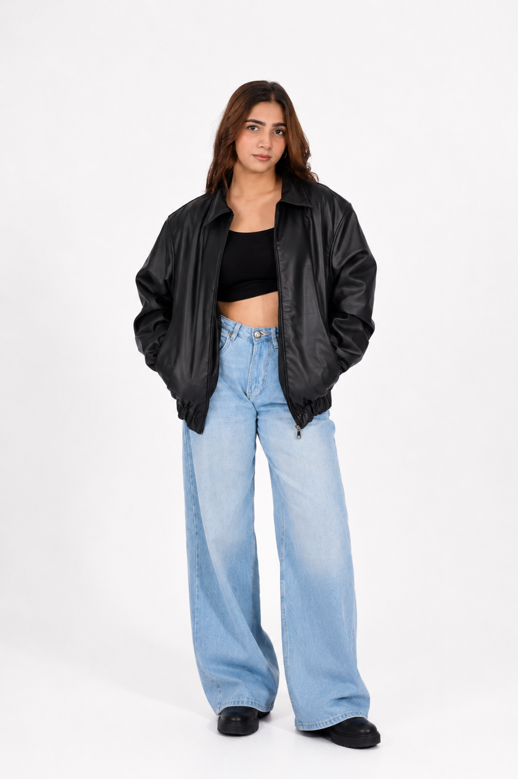 LEATHER BAGGY FIT SHACKET