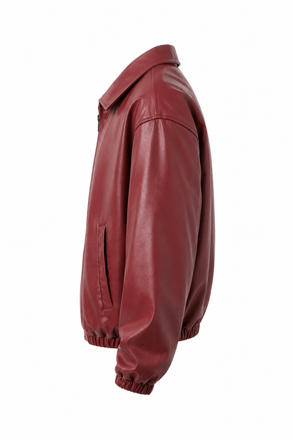 LEATHER BAGGY FIT SHACKET