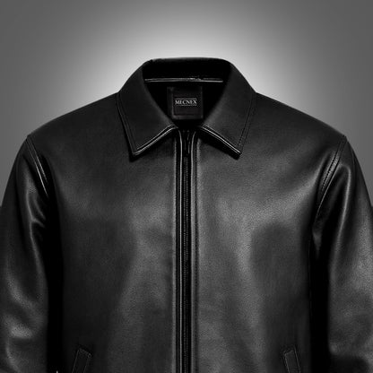 Midnight Luxe Leather Jacket(CROPPED)