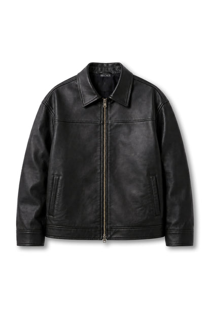 BOXY FIT LEATHER JACKET