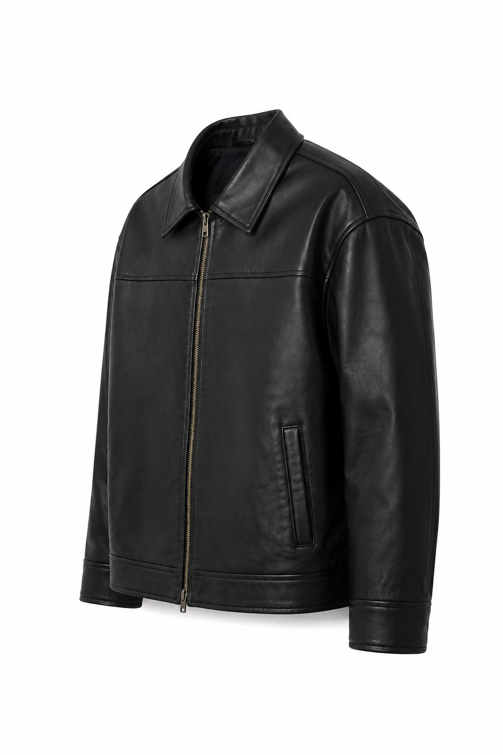 BOXY FIT LEATHER JACKET