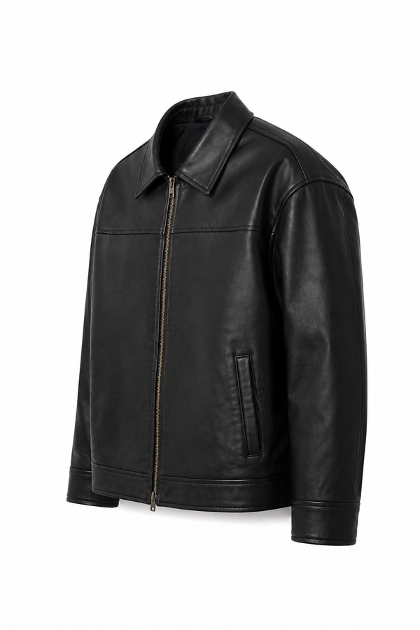 BOXY FIT LEATHER JACKET