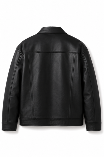 BOXY FIT LEATHER JACKET