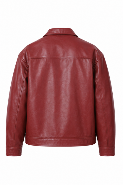 BOXY FIT LEATHER JACKET