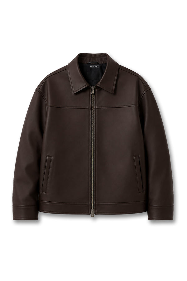 BOXY FIT LEATHER JACKET