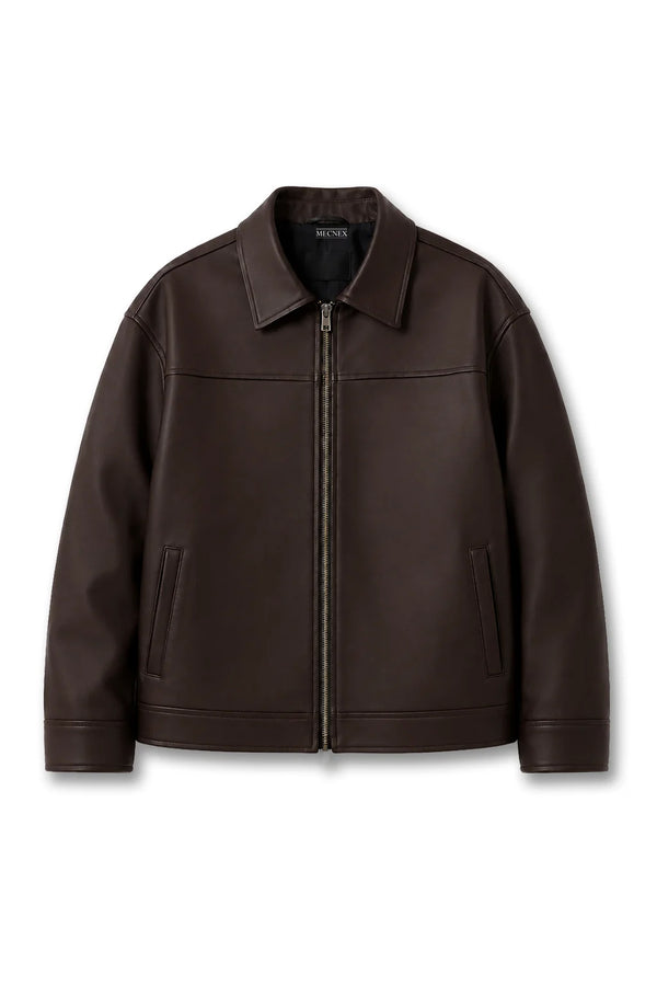 BOXY FIT LEATHER JACKET