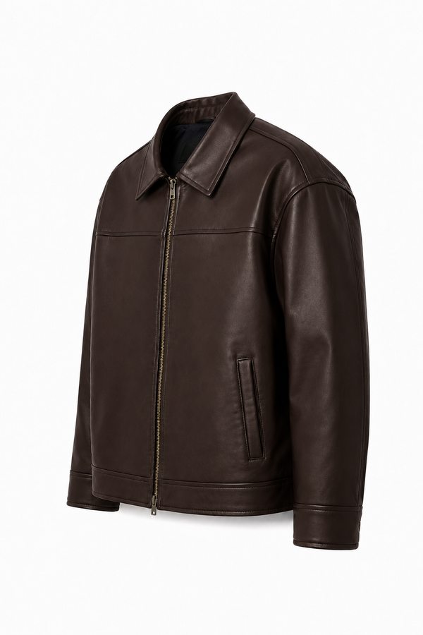 BOXY FIT LEATHER JACKET