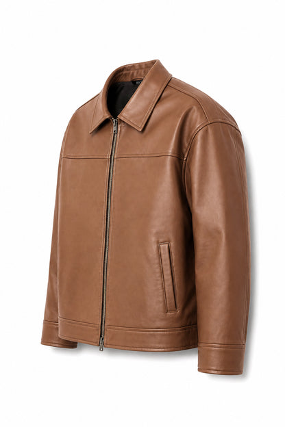 BOXY FIT LEATHER JACKET