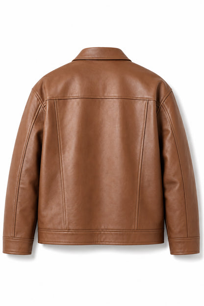 BOXY FIT LEATHER JACKET