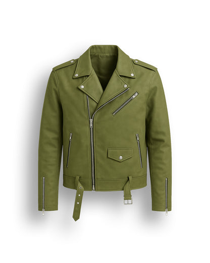 Olive Biker Jacket