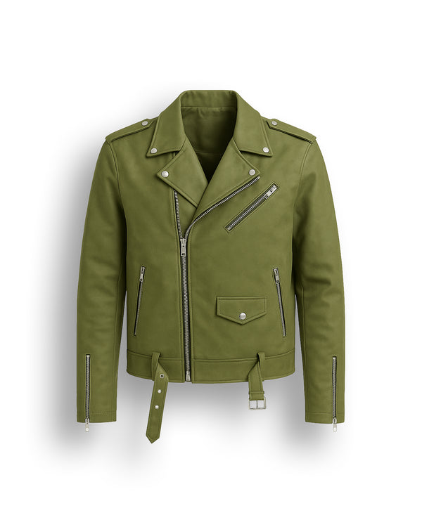 Olive Biker Jacket
