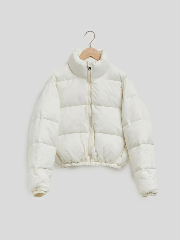 WOMEN'S WHITE PUFFER JACKET