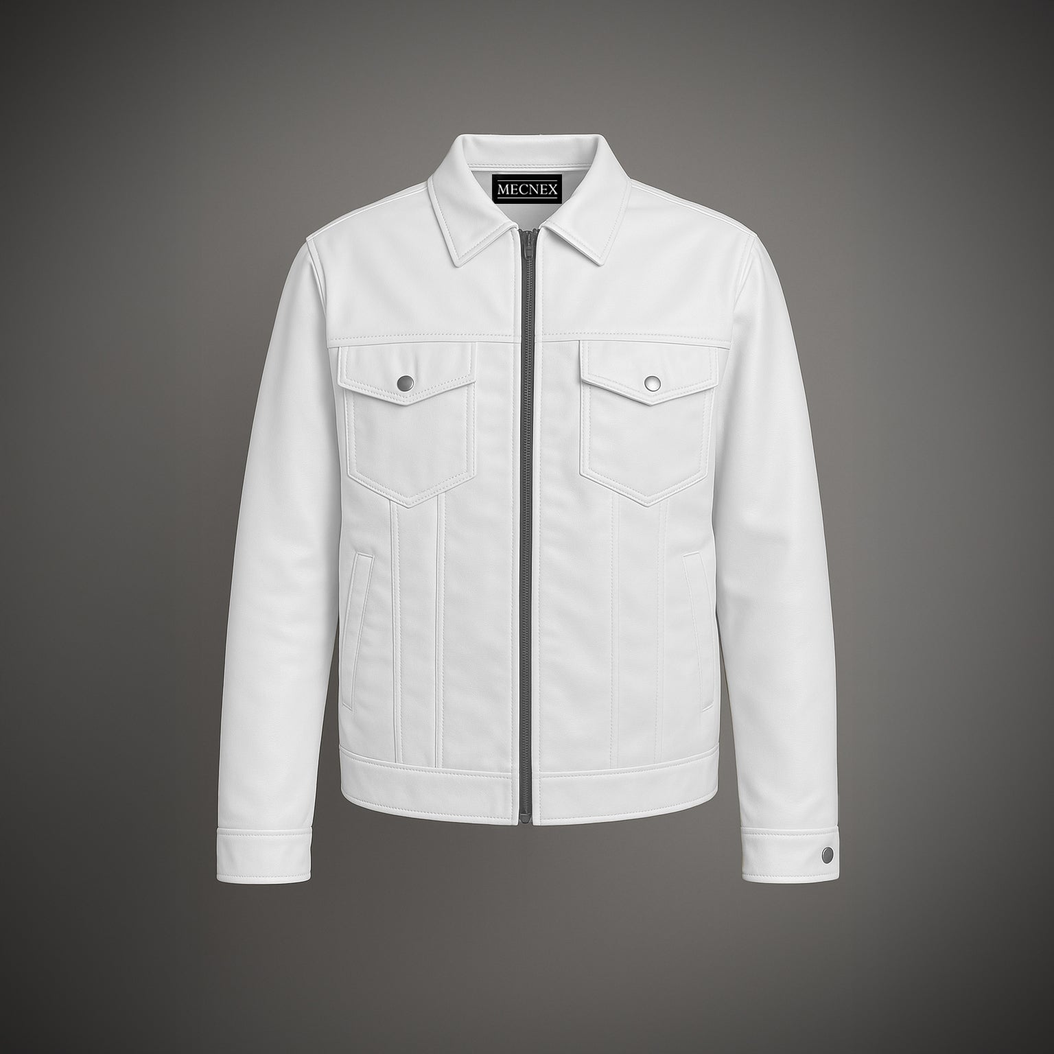 WHITE LEATHER SHACKET