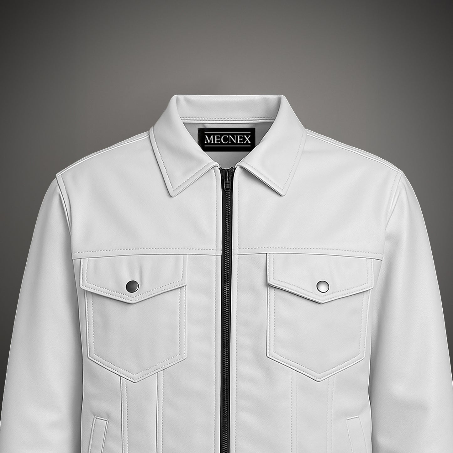 WHITE LEATHER SHACKET