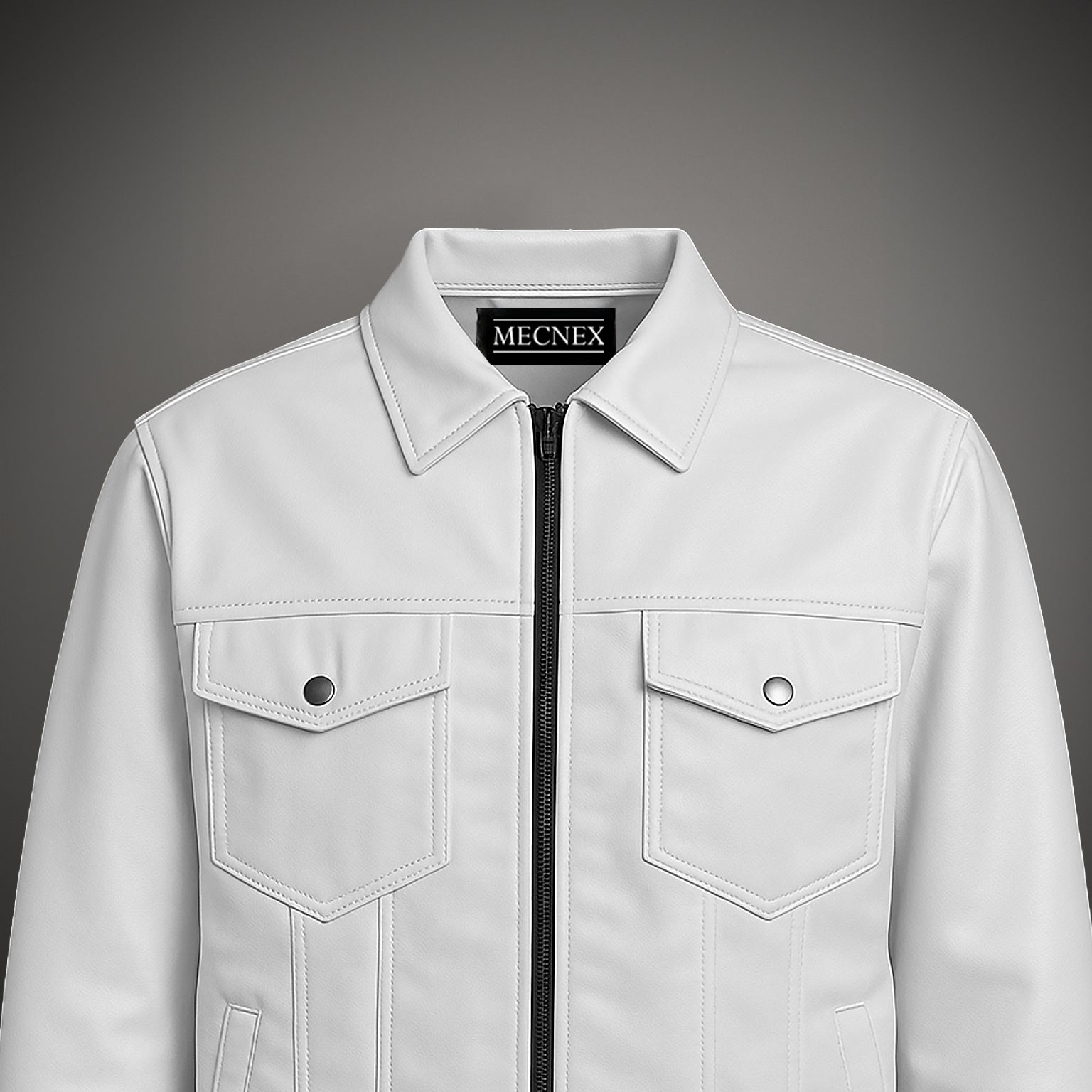 WHITE LEATHER SHACKET