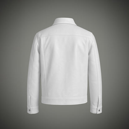 WHITE LEATHER SHACKET