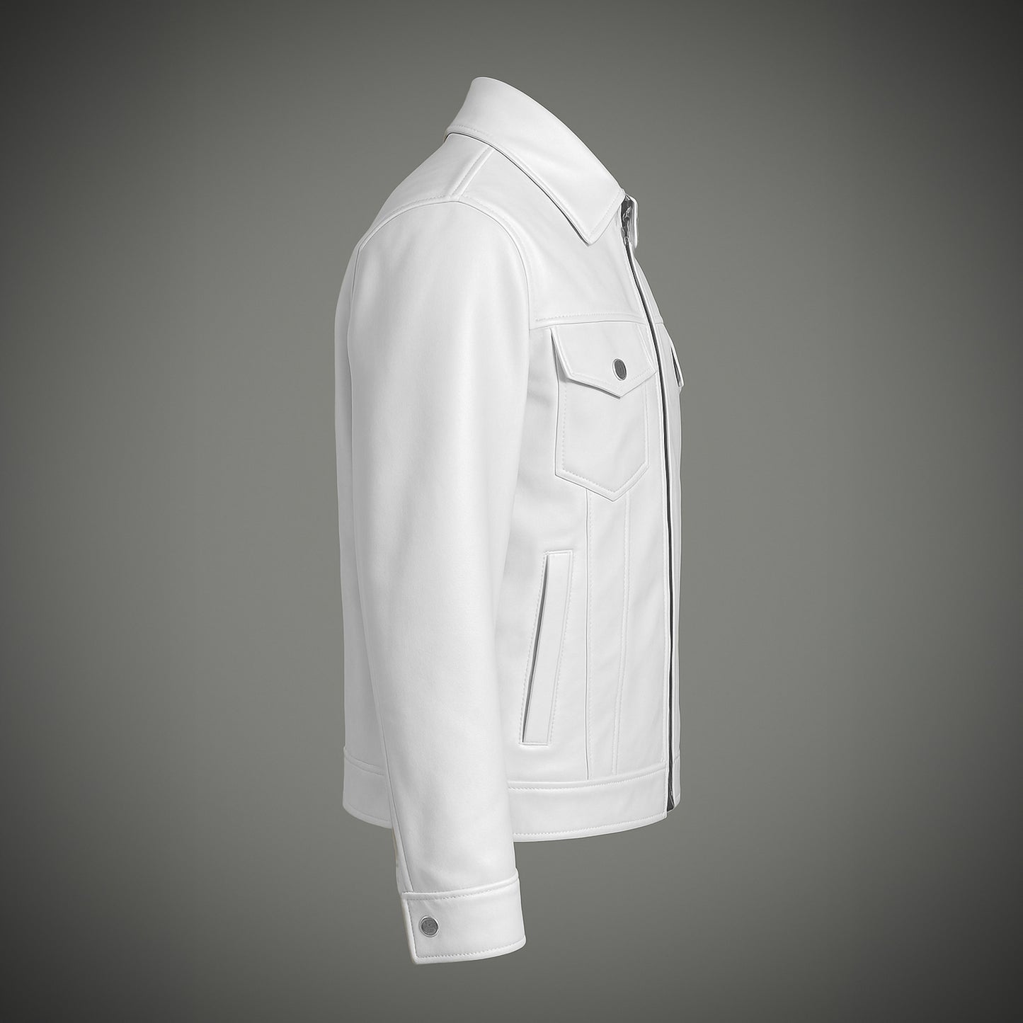 WHITE LEATHER SHACKET