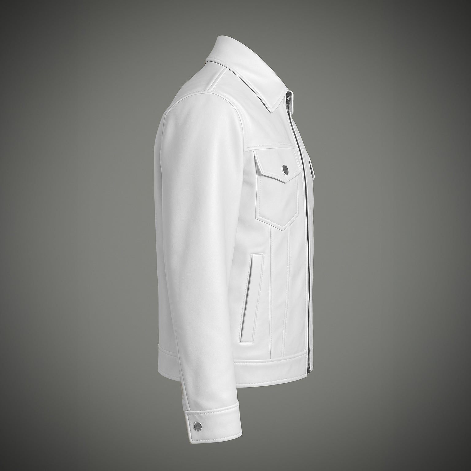 WHITE LEATHER SHACKET