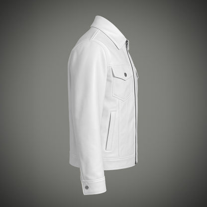 WHITE LEATHER SHACKET