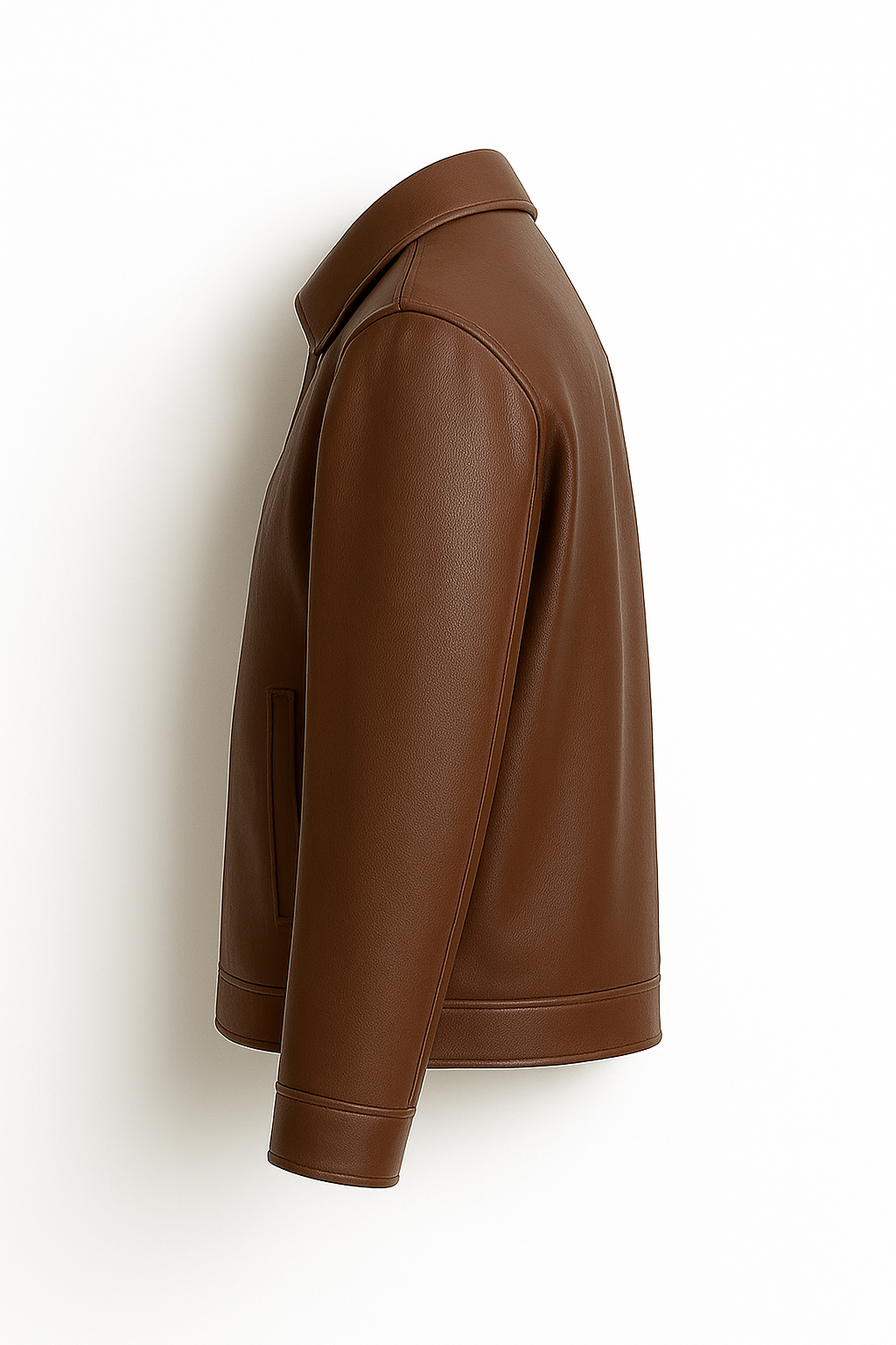 Mecnex Classic Tan Brown Leather Zip Jacket