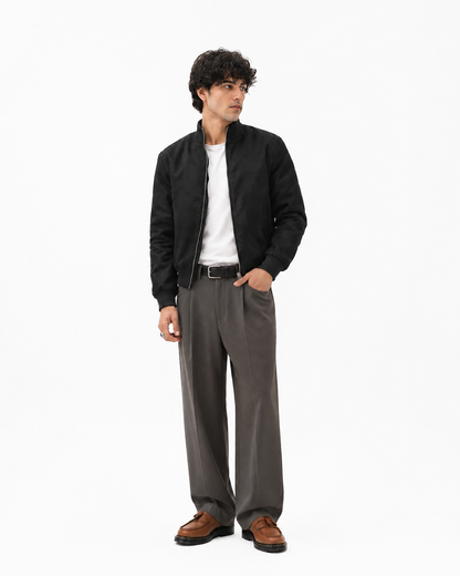 SUEDE BOMBER LEATHER JACKET