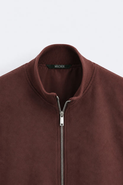 SUEDE BOMBER LEATHER JACKET