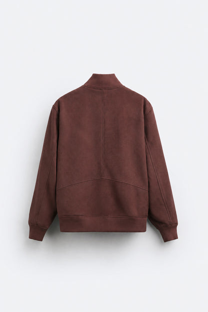 SUEDE BOMBER LEATHER JACKET