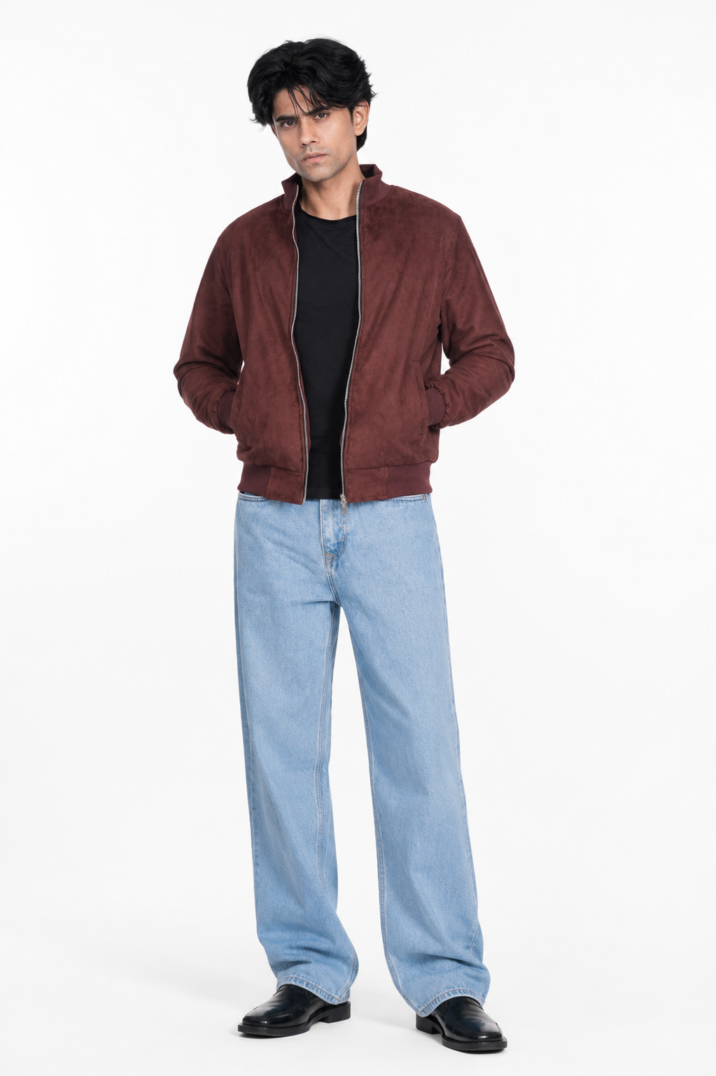 SUEDE BOMBER LEATHER JACKET