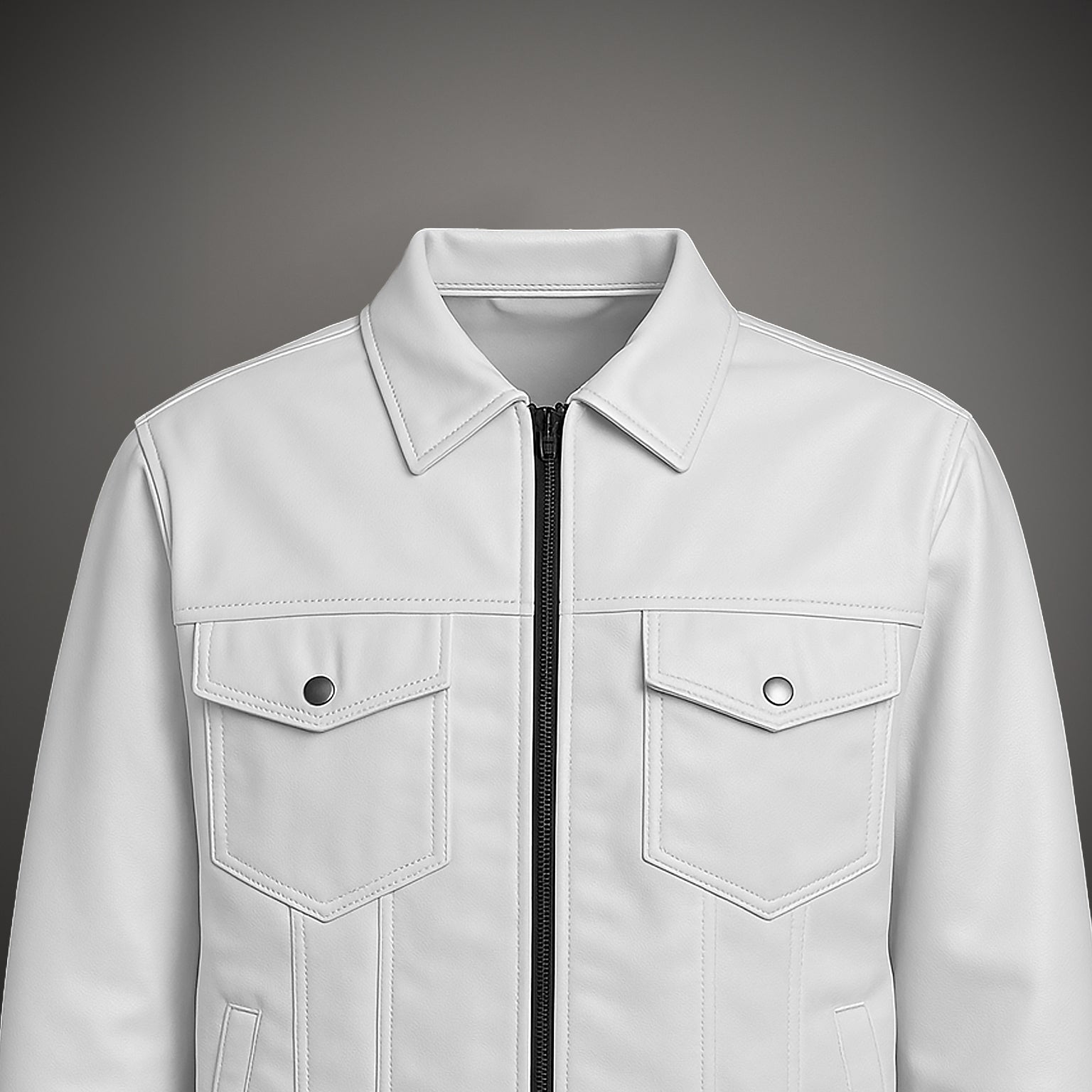 WHITE LEATHER SHACKET