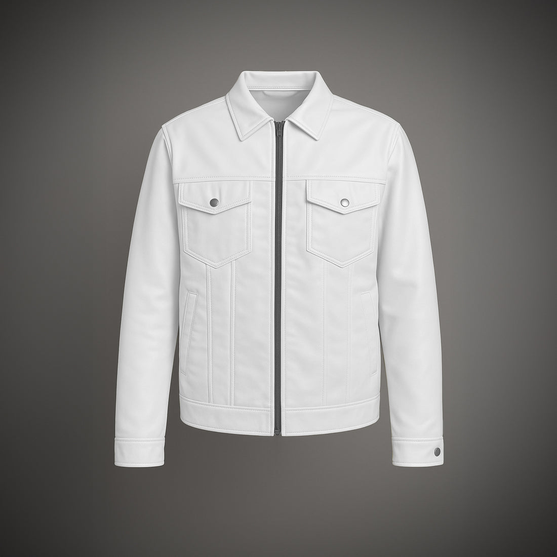 WHITE LEATHER SHACKET