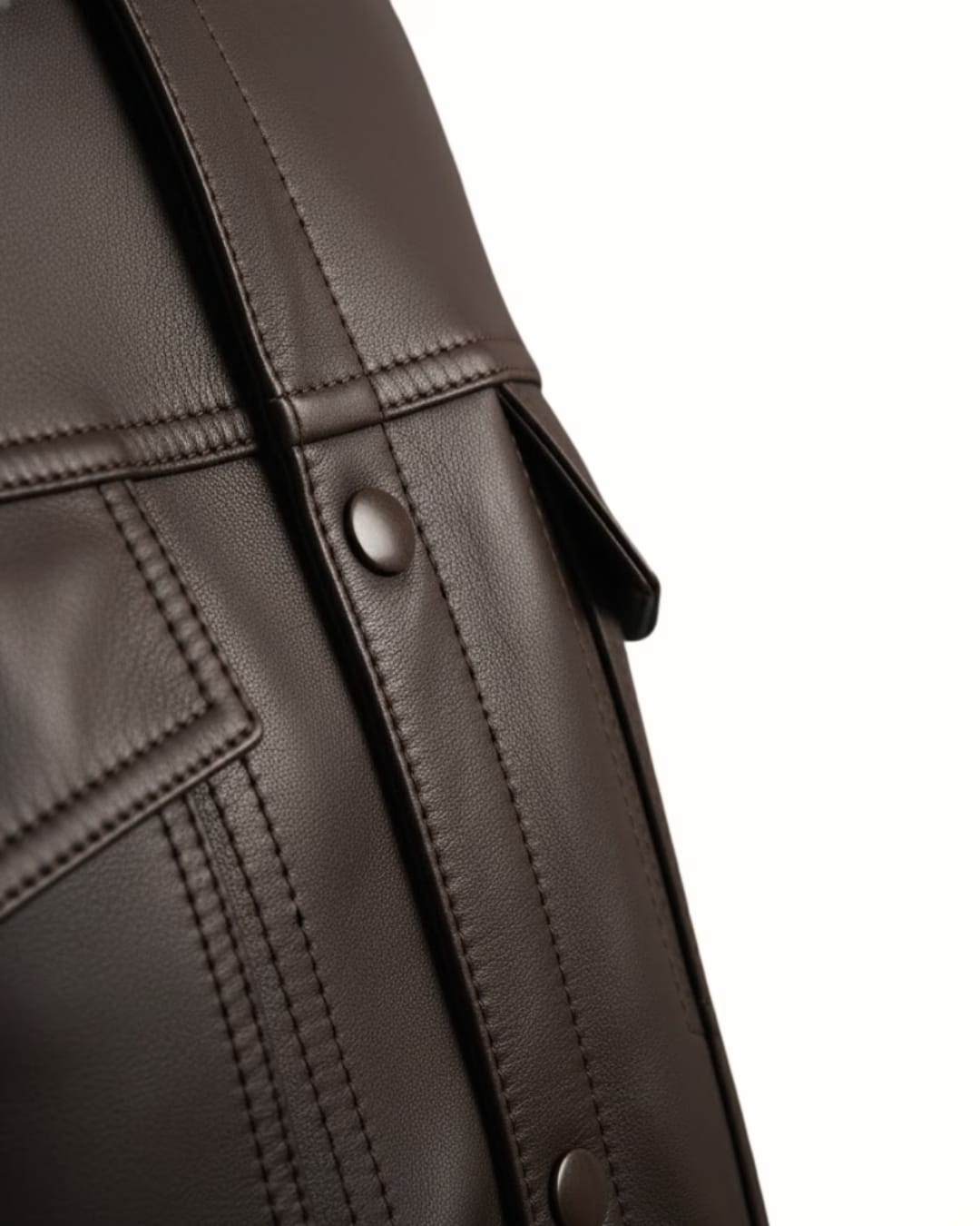 CLASSIC BUTTON TRUCKER LEATHER JACKET