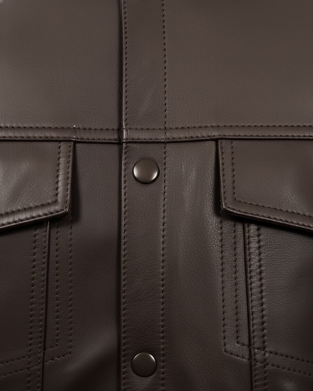 CLASSIC BUTTON TRUCKER LEATHER JACKET