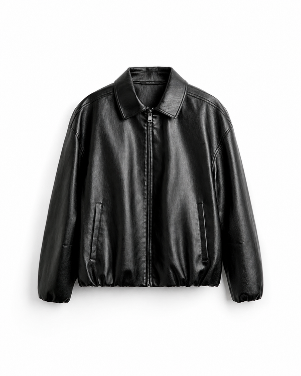 LEATHER BAGGY FIT SHACKET