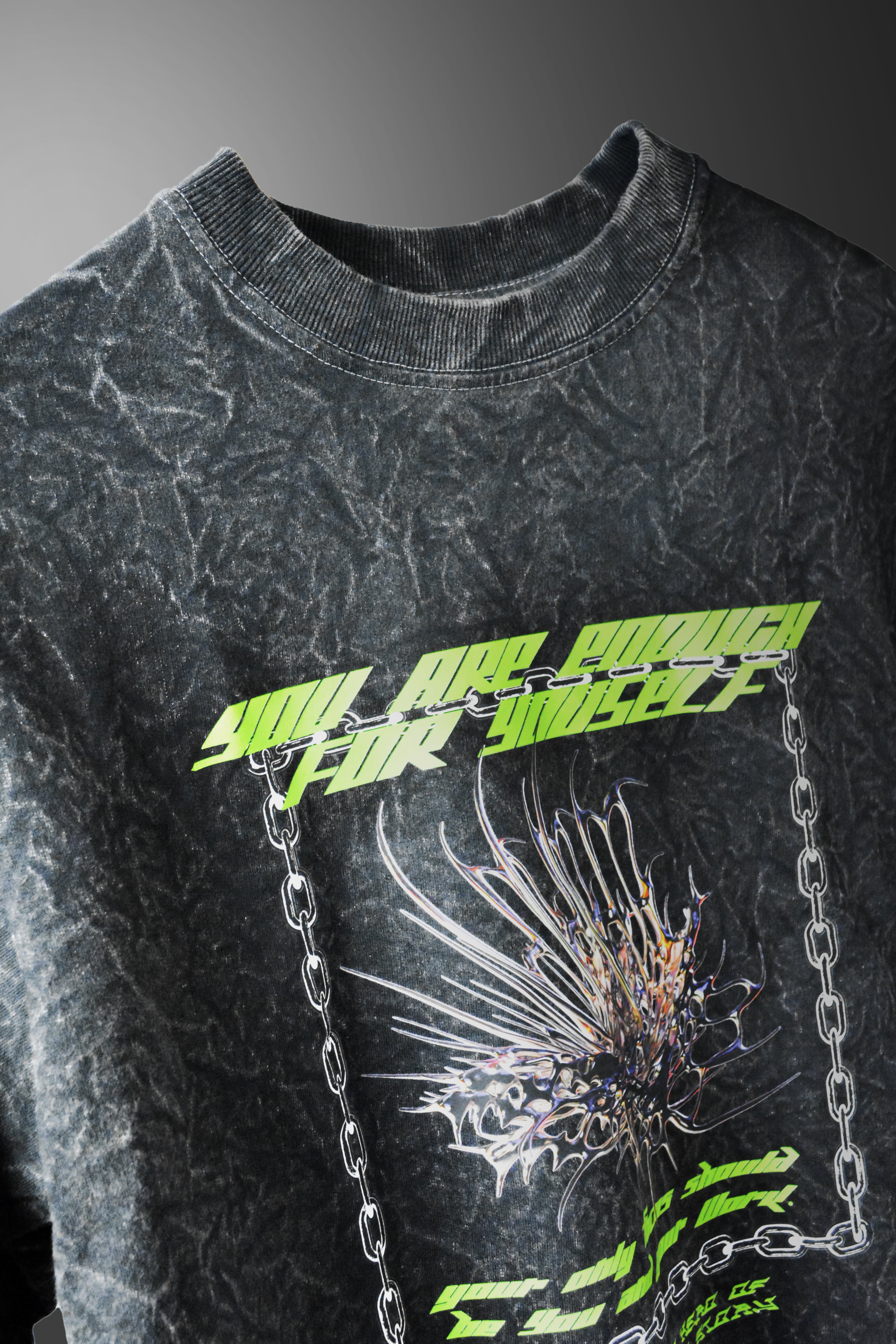 Enough Acid Wash Tee