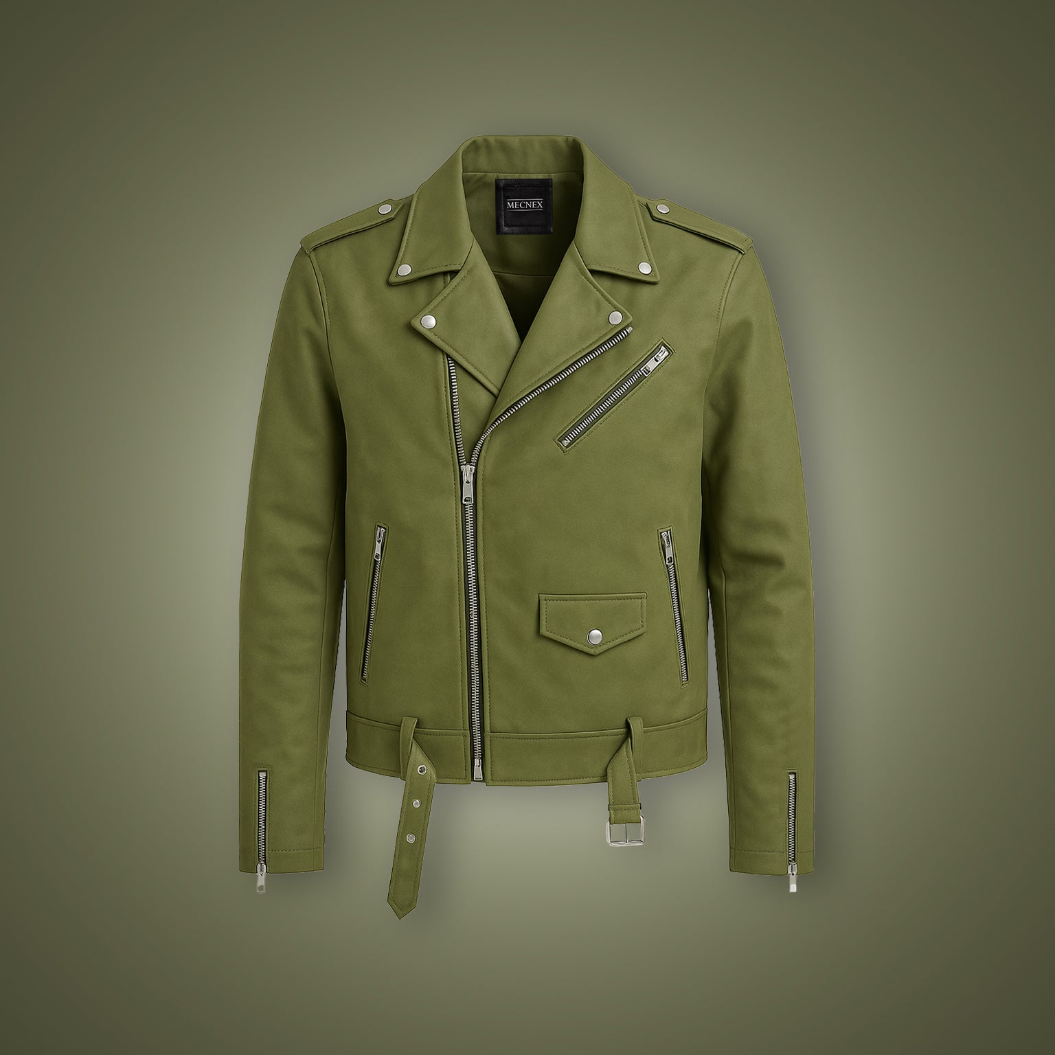 Olive Biker Jacket