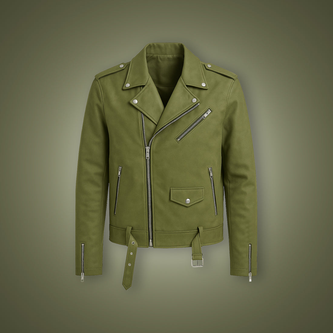 Olive Biker Jacket