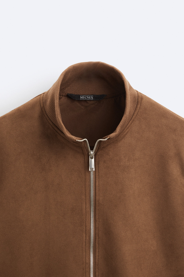 SUEDE BOMBER LEATHER JACKET