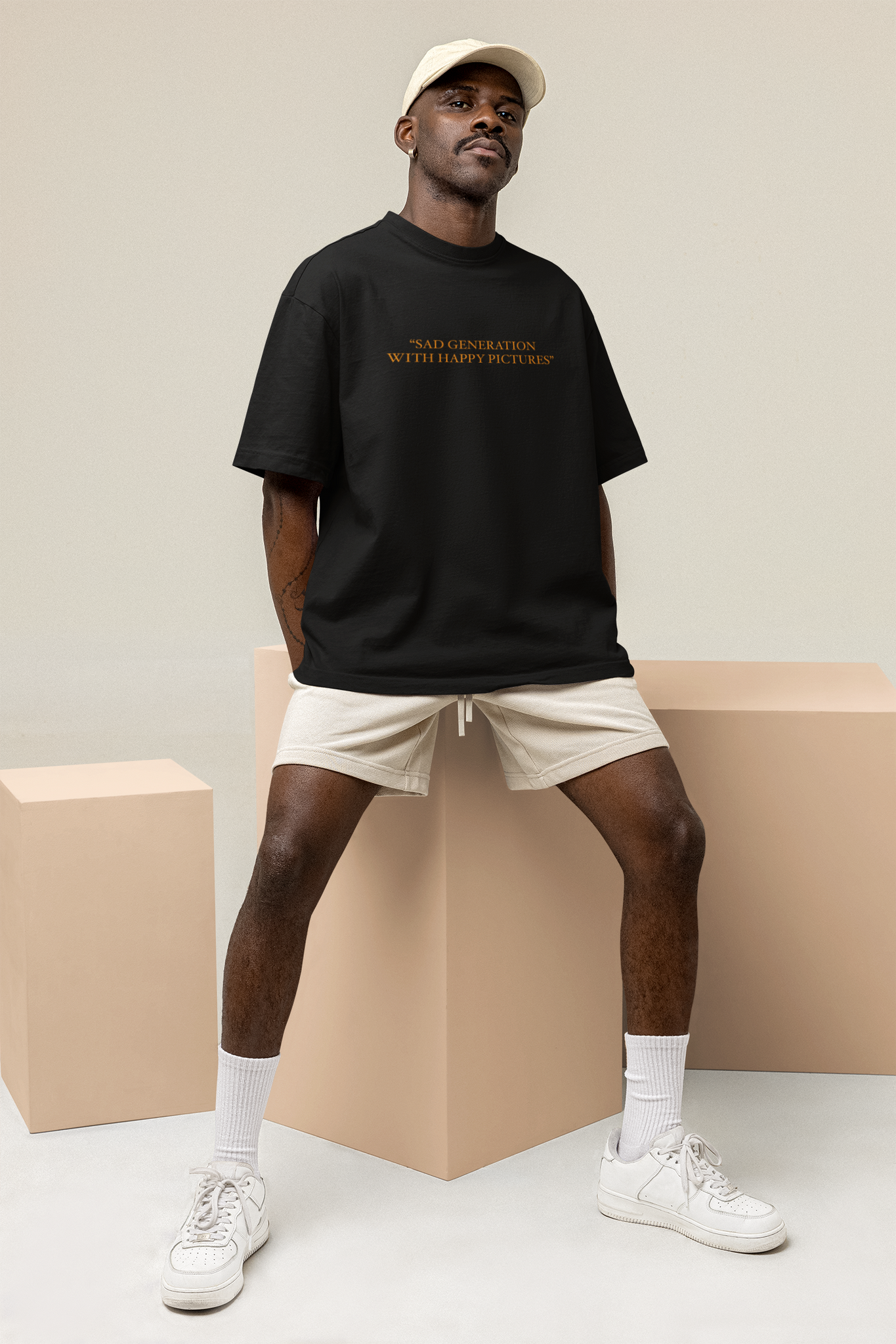 SAD GENERATION BLACK OVERSIZED T-SHIRT